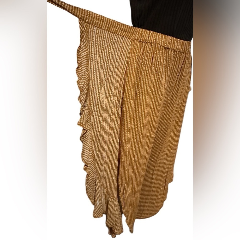 Kori fly-away tie waist pants / jumpsuit hobo wide leg. - Picture 6 of 13